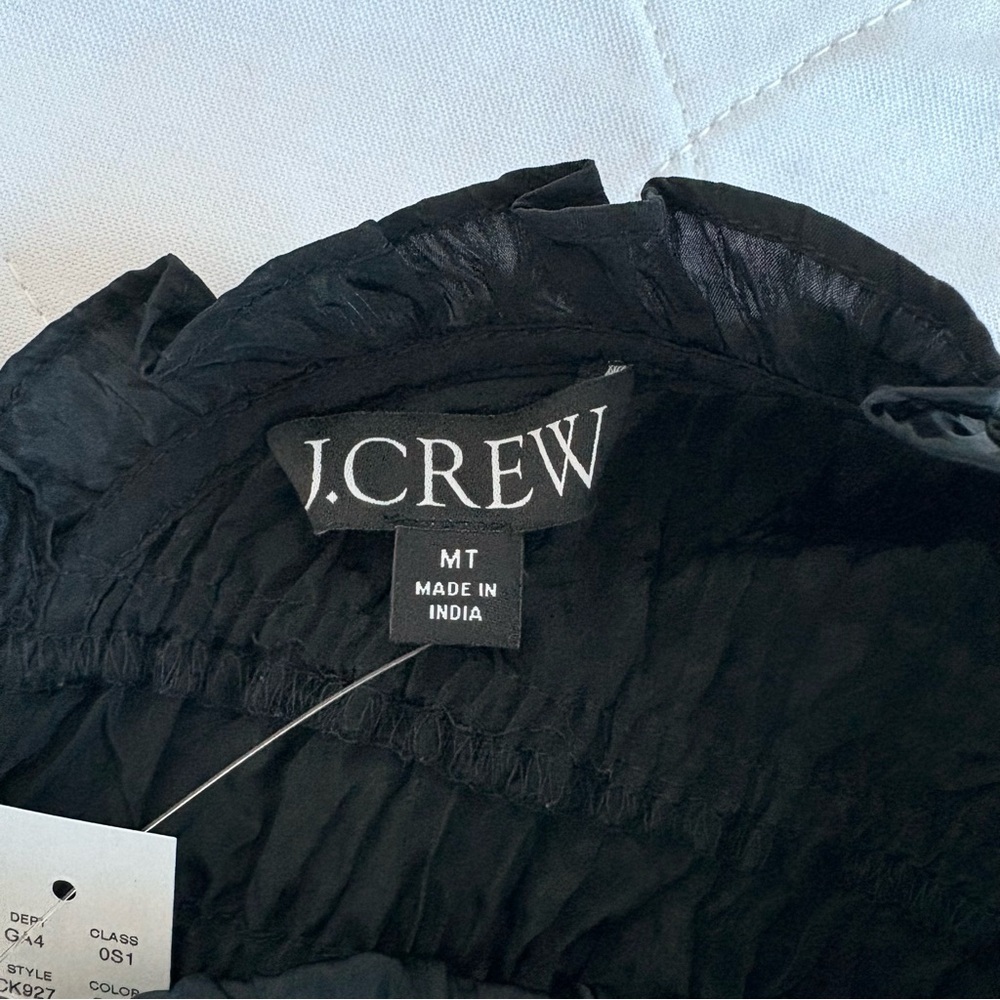 J. Crew Black Palermo Viscose Blend Crinkle Dress - Picture 9 of 13